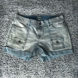 Denim cargo shorts